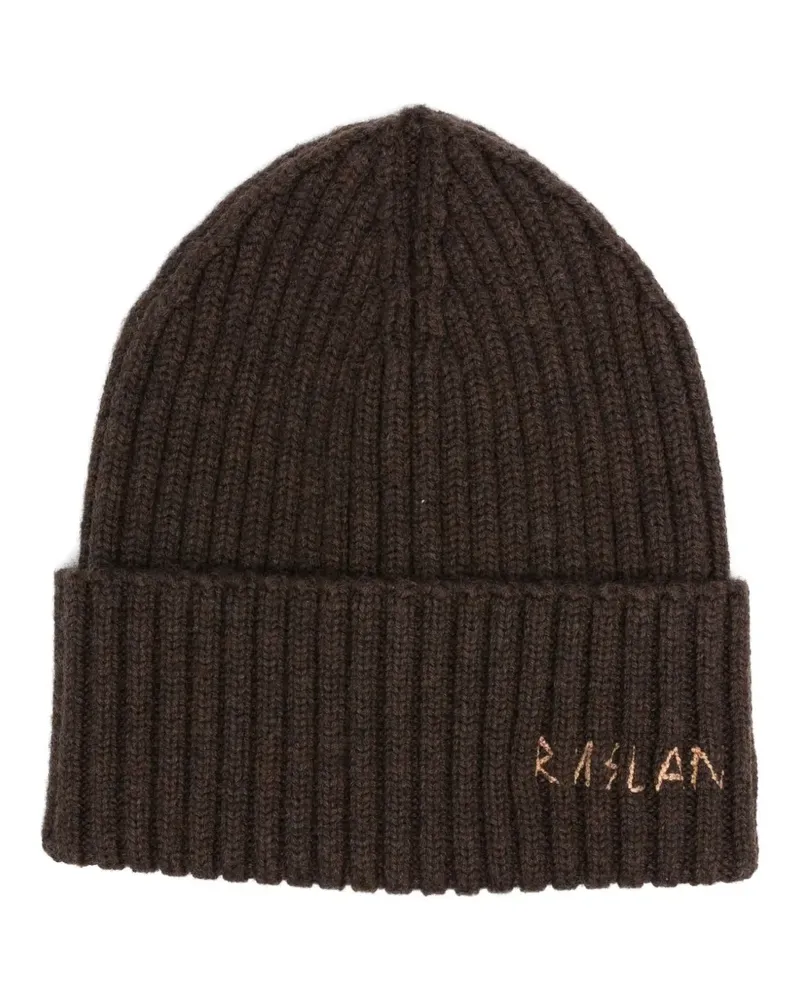 RUSLAN BAGINSKIY Gerippte Beanie - Braun Braun