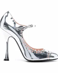 Giambattista Valli Pumps mit Lochmuster Silber