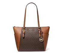 Große Charlotte Tote Bag mit Monogramm-Print - Braun