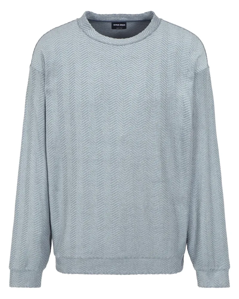 Giorgio Armani Pullover mit Zickzackstickerei - Grau Grau