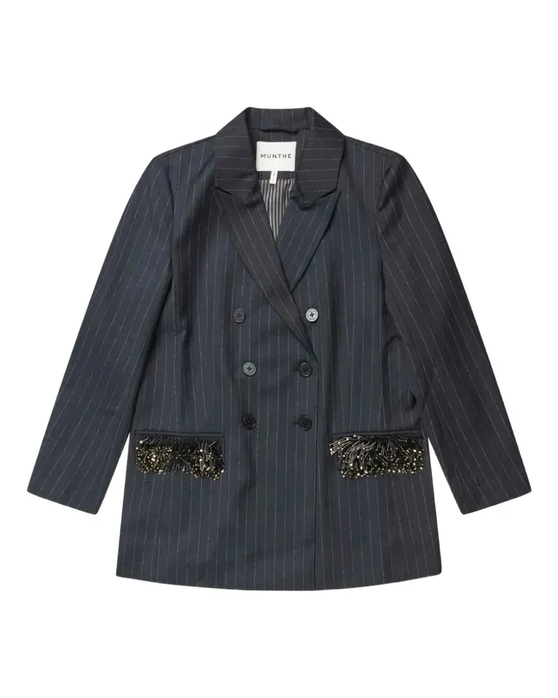 MUNTHE Virionics pinstripe sequin-embellished jacket - Schwarz Schwarz
