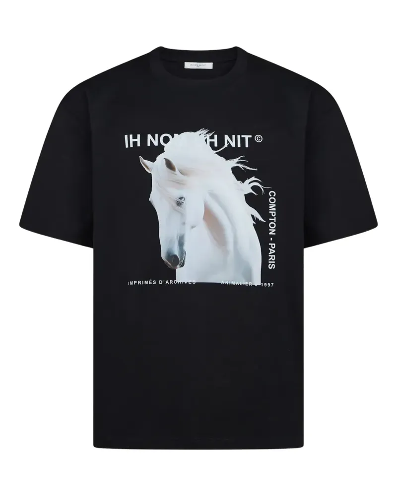 IH NOM UH NIT T-Shirt mit Pferde-Print - Schwarz Schwarz