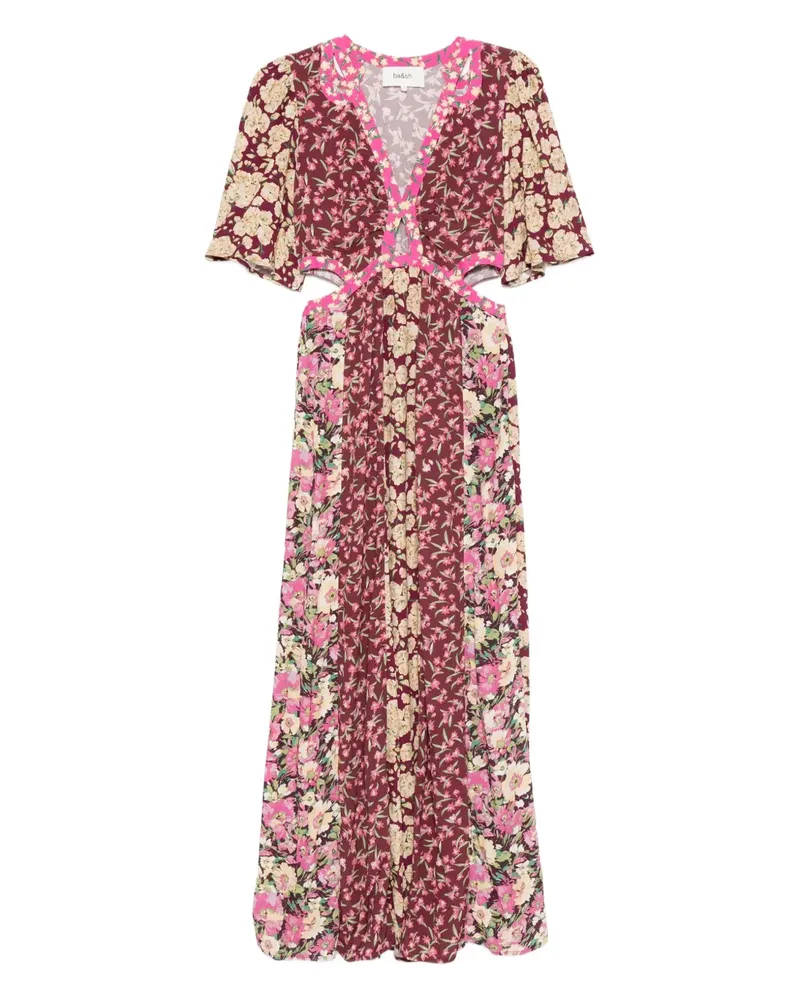 ba&sh Ilma Maxikleid mit Cut-Out - Rosa Rosa