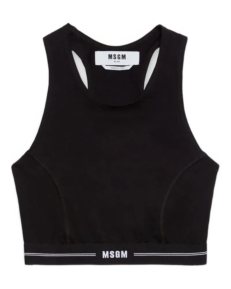 MSGM racerback striped tank top - Schwarz Schwarz