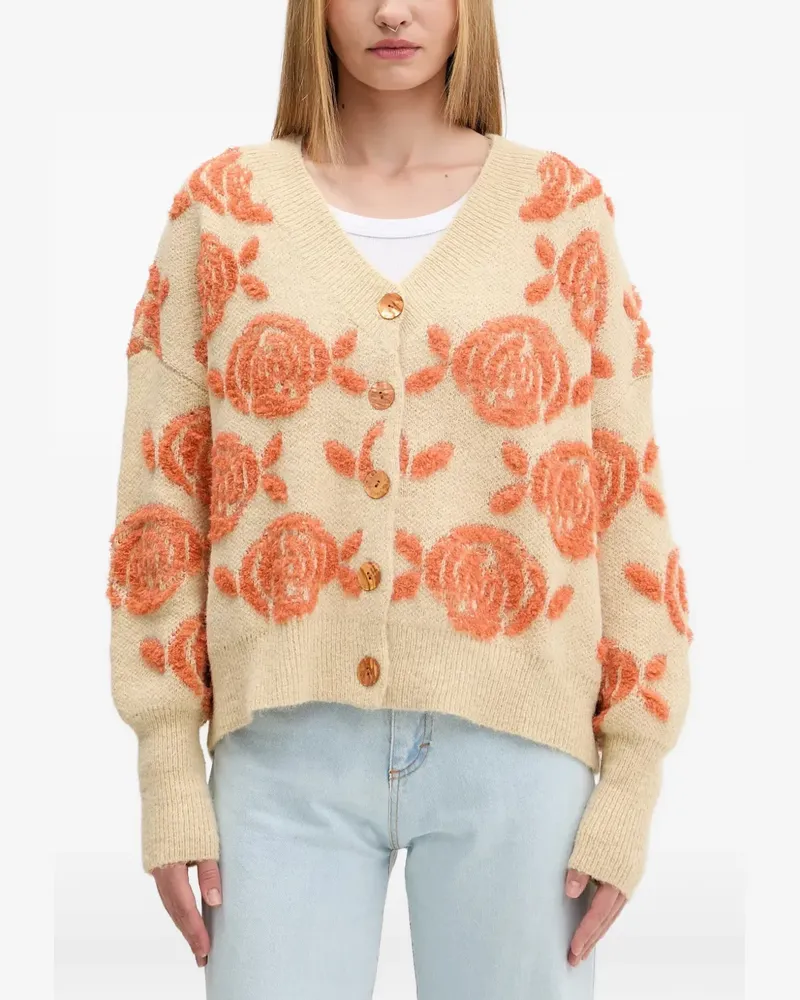 Desigual Geköpfter Cardigan mit Blumenprint - Nude Nude