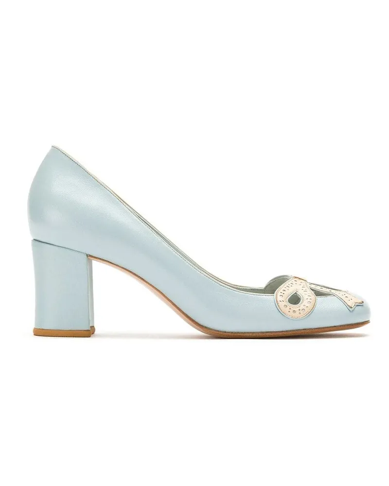 Sarah Chofakian Pumps aus Leder - Blau Blau