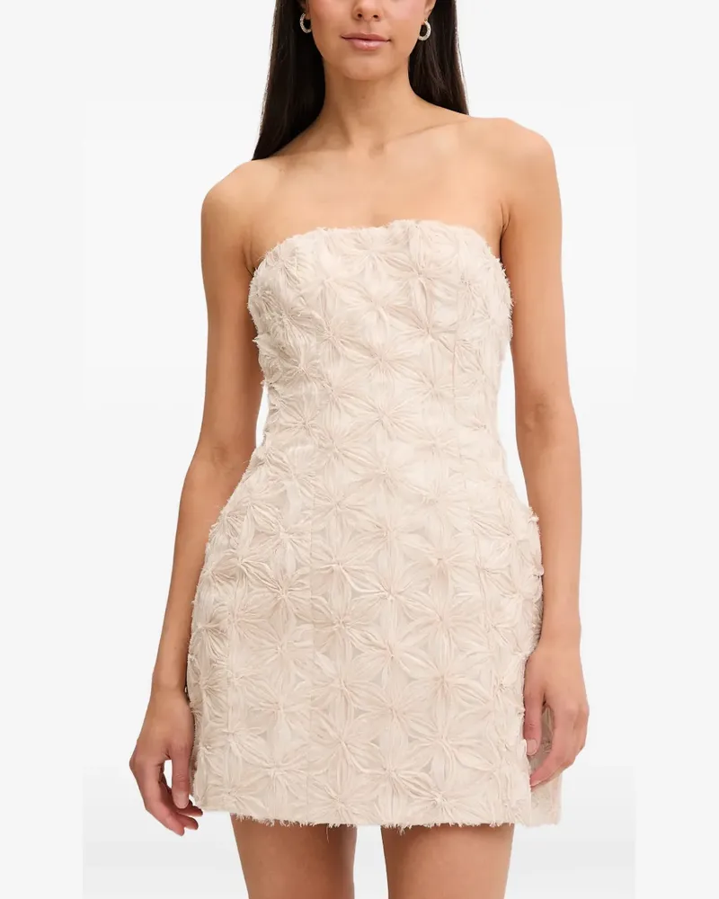 Bardot Schulterfreies Karoline Minikleid mit 3D-Blumenprint - Nude Nude