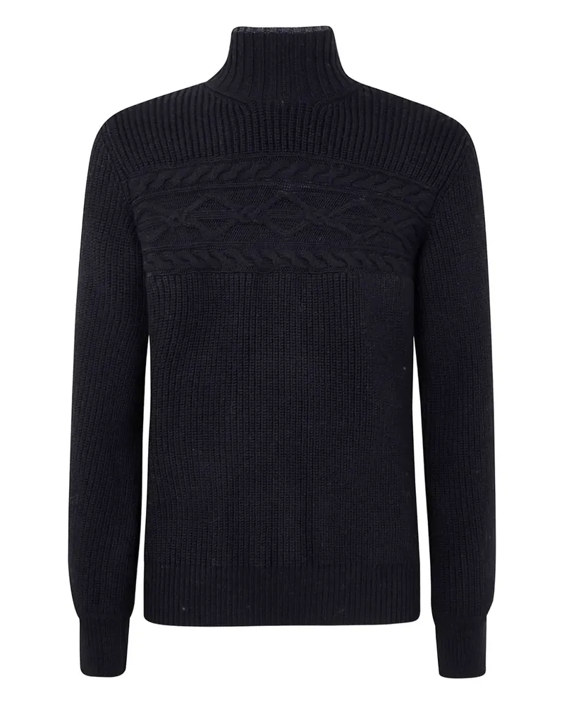Ermenegildo Zegna Pullover mit Zopfmuster - Schwarz Schwarz