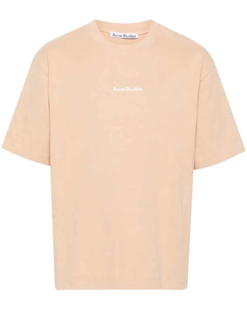 Acne Studios T-Shirt mit Logo-Print Brown