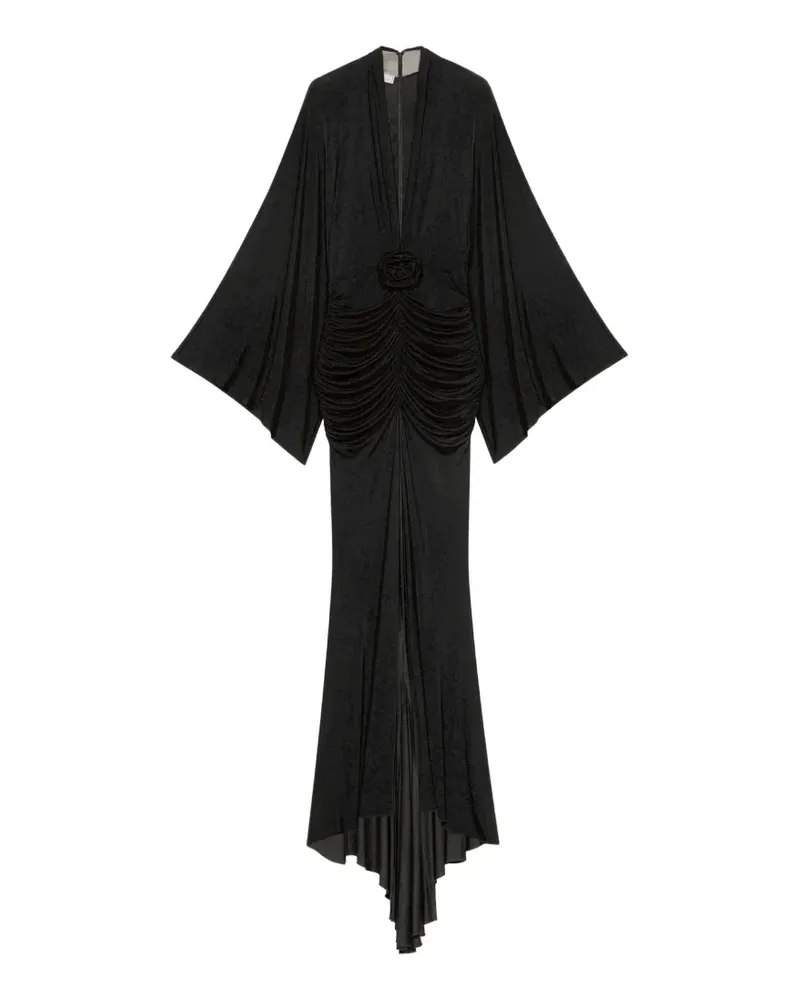 Blumarine ruched rose-detail dress - Schwarz Schwarz