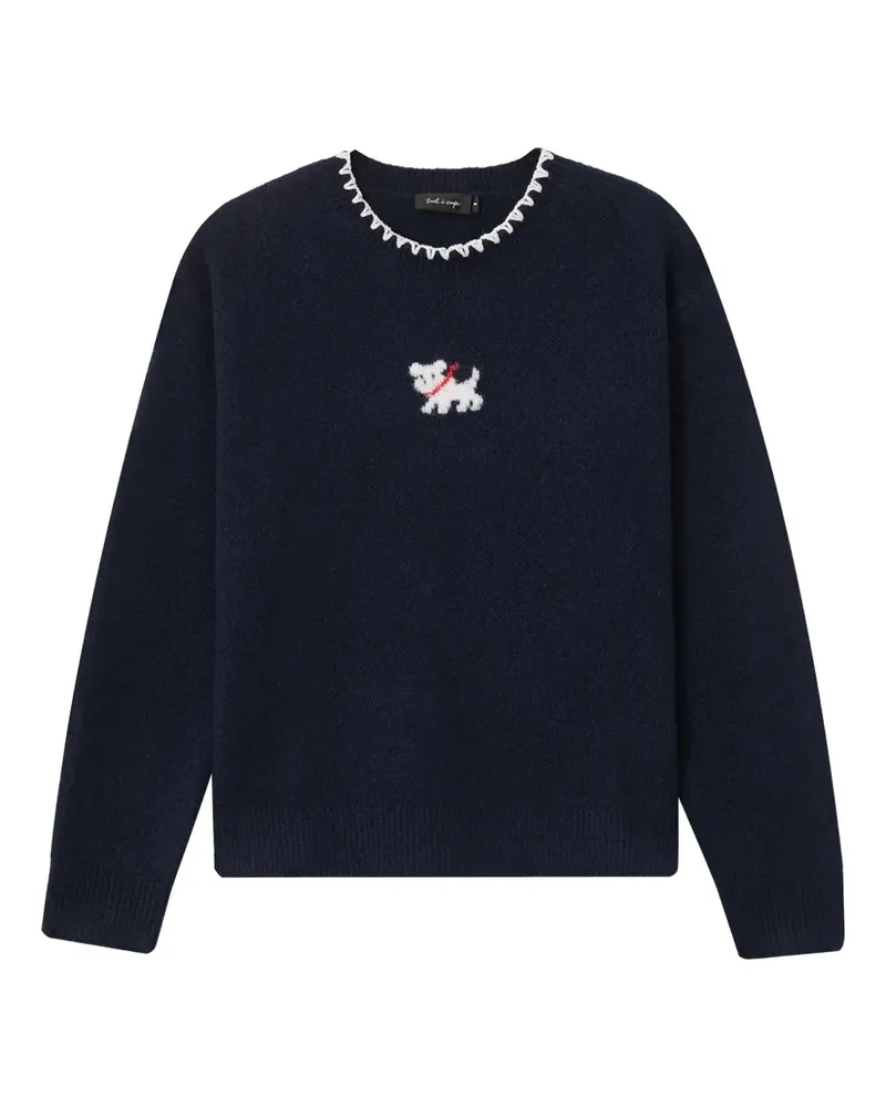 Tout a Coup Pullover mit Hundeapplikation - Blau Blau