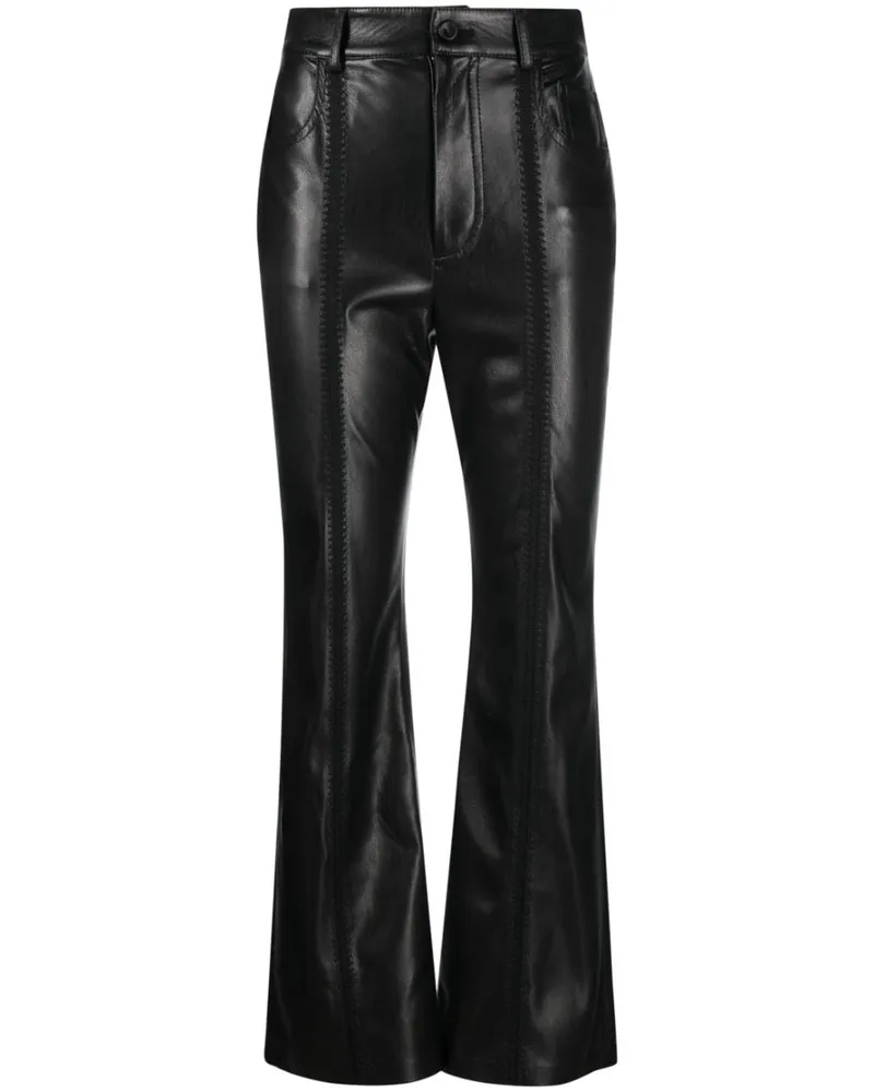 Nanushka Ausgestellte Cropped-Hose - Schwarz Schwarz