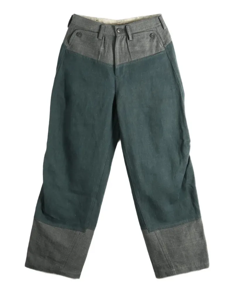 Ziggy Chen articulated knee panelled wide-leg jeans - Grün Grün