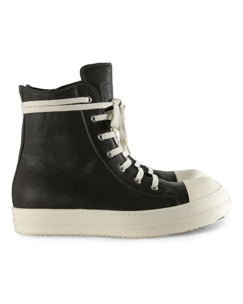 Rick Owens high-top leather sneakers - Schwarz Schwarz