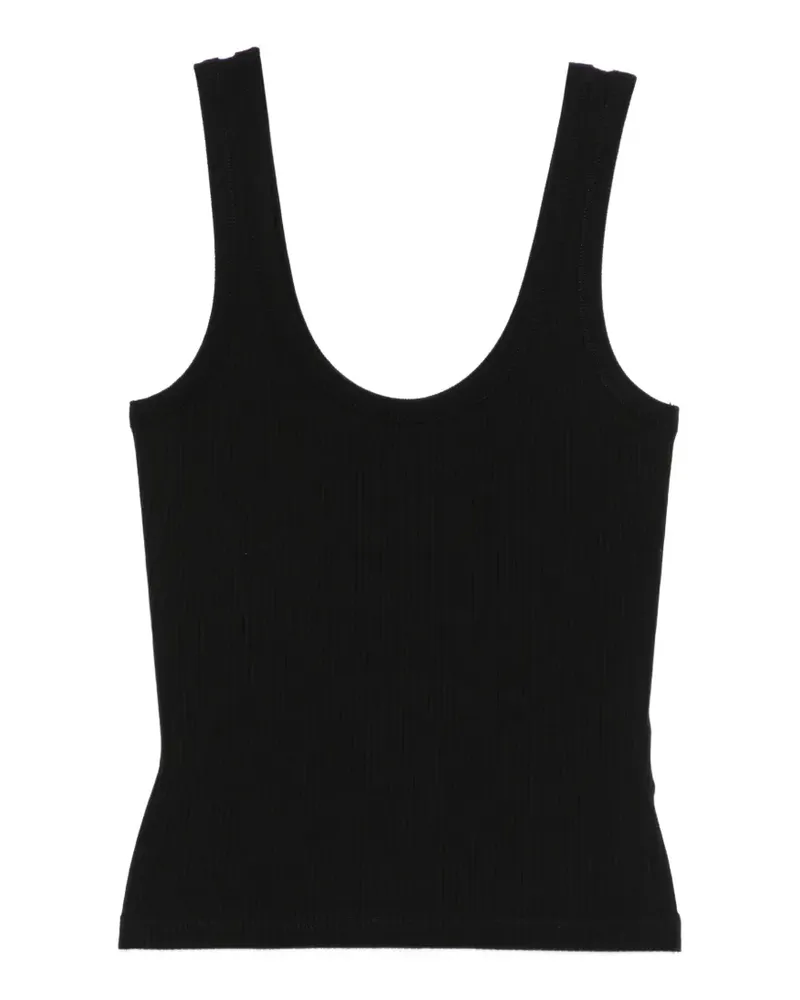 TELA Geripptes Stricktop - Schwarz Schwarz