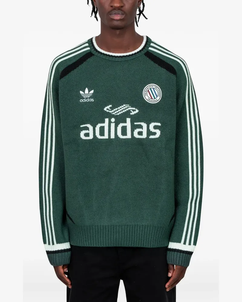 adidas striped long-sleeved sweater - Grün Grün