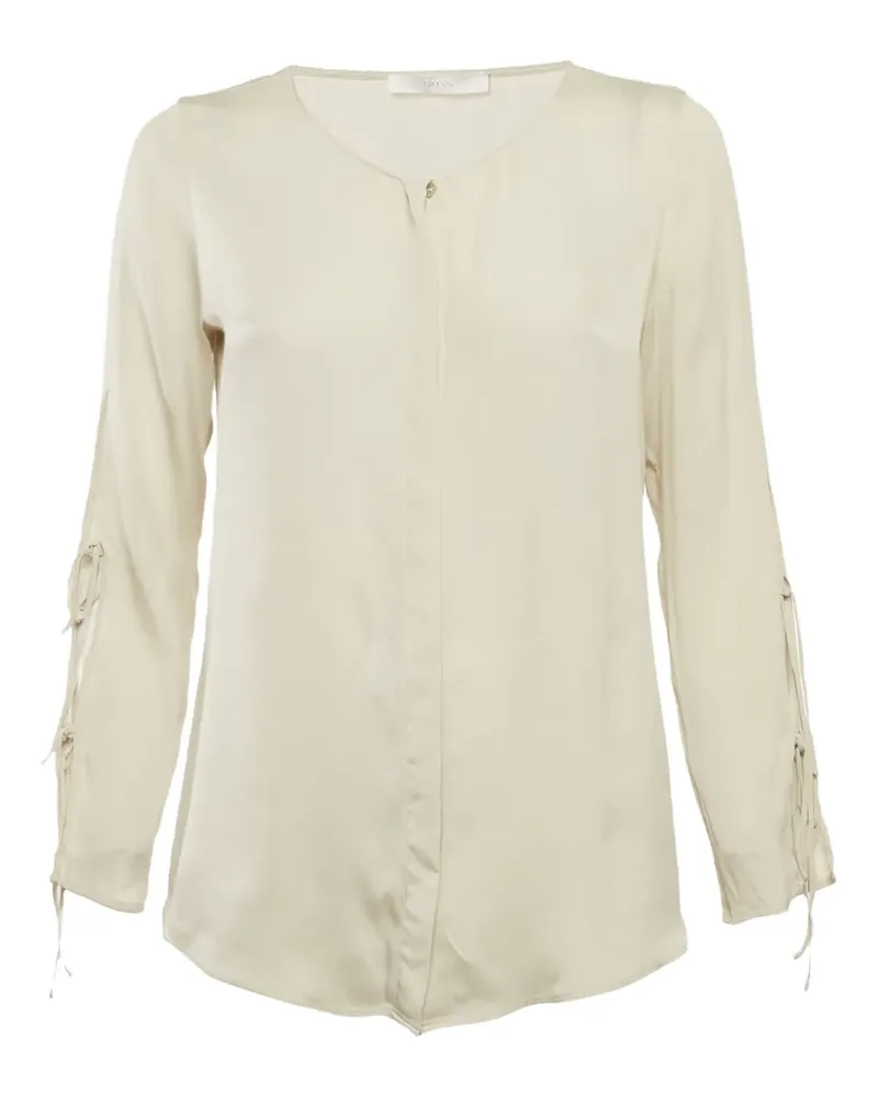 HUGO BOSS Geknöpfte Kreppbluse - Weiß Weiß