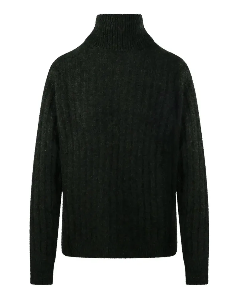 ALLUDE Gerippter Rollkragenpullover - Grün Grün