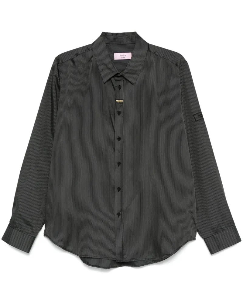 Martine Rose Gestreiftes Hemd - Schwarz Schwarz