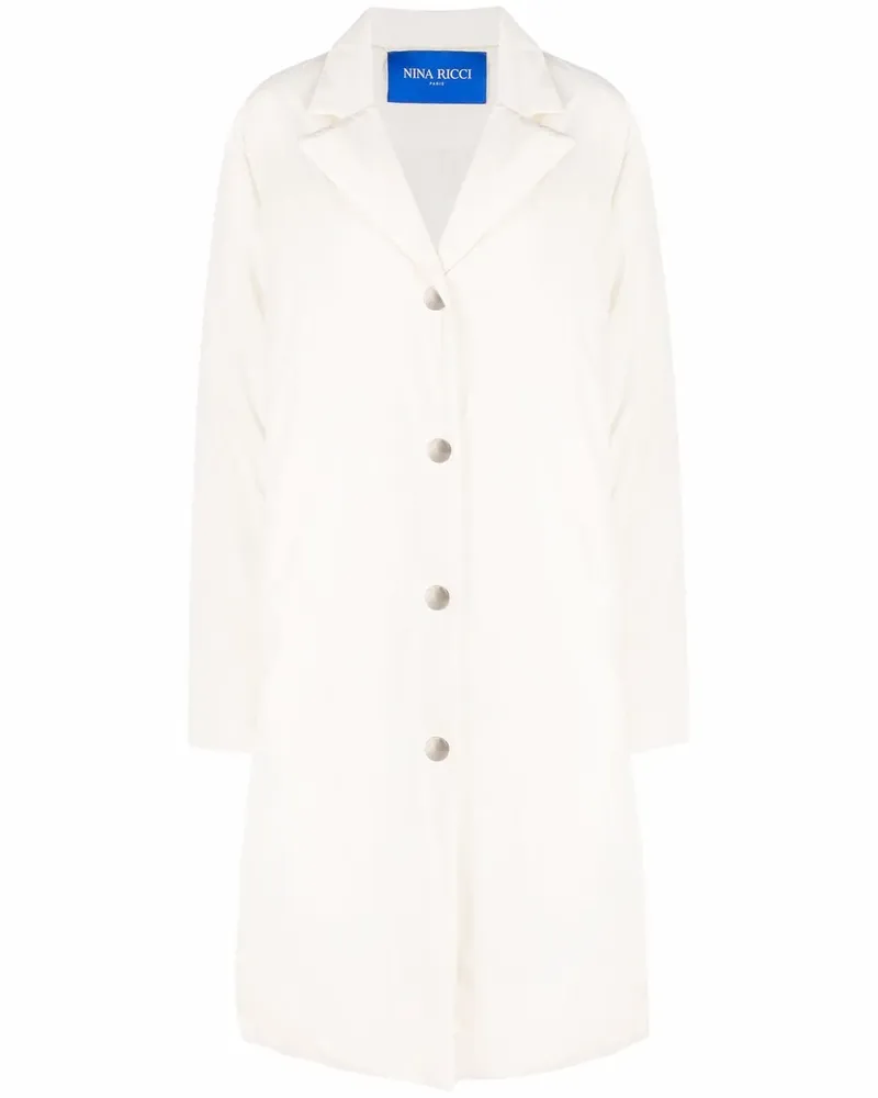 Nina Ricci Einreihiger Kokon-Mantel - Weiß Weiß