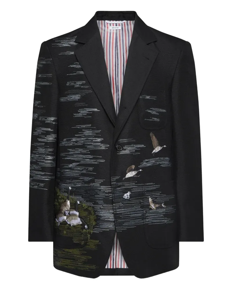 Thom Browne Besticktes Sakko - Schwarz Schwarz
