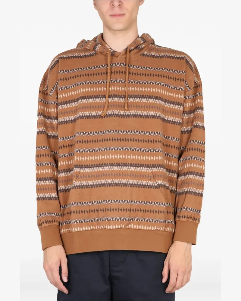 Universal Works striped hoodie - Braun Braun