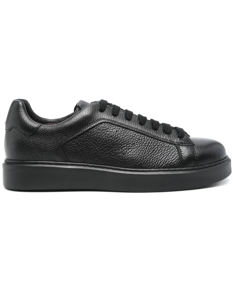 Doucal´s Sneakers aus strukturiertem Leder - Schwarz Schwarz