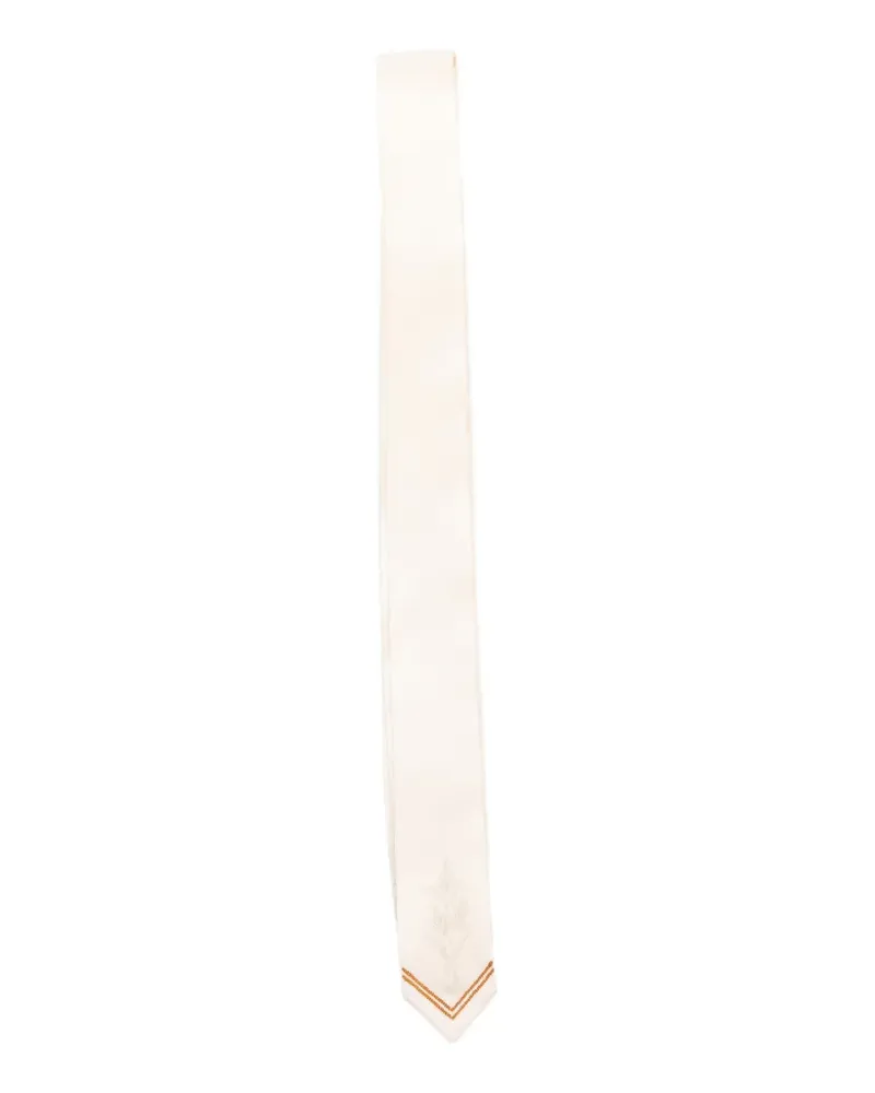 BODE embroidered satin tie - Nude Nude