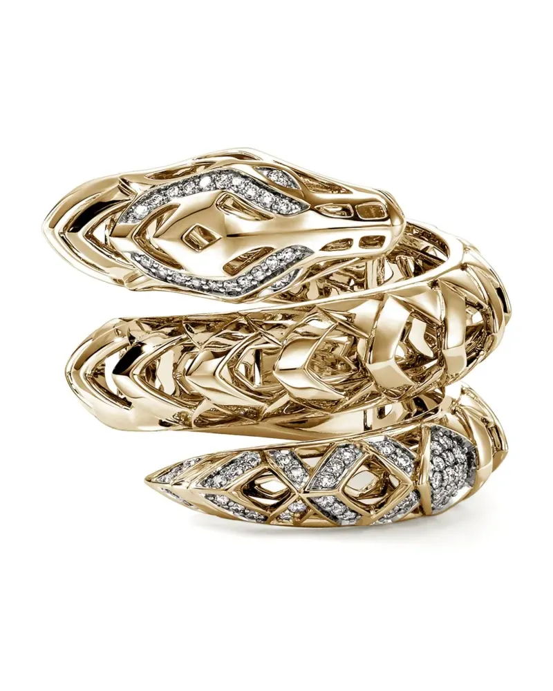 John Hardy 14K yellow gold Naga diamond ring Gold