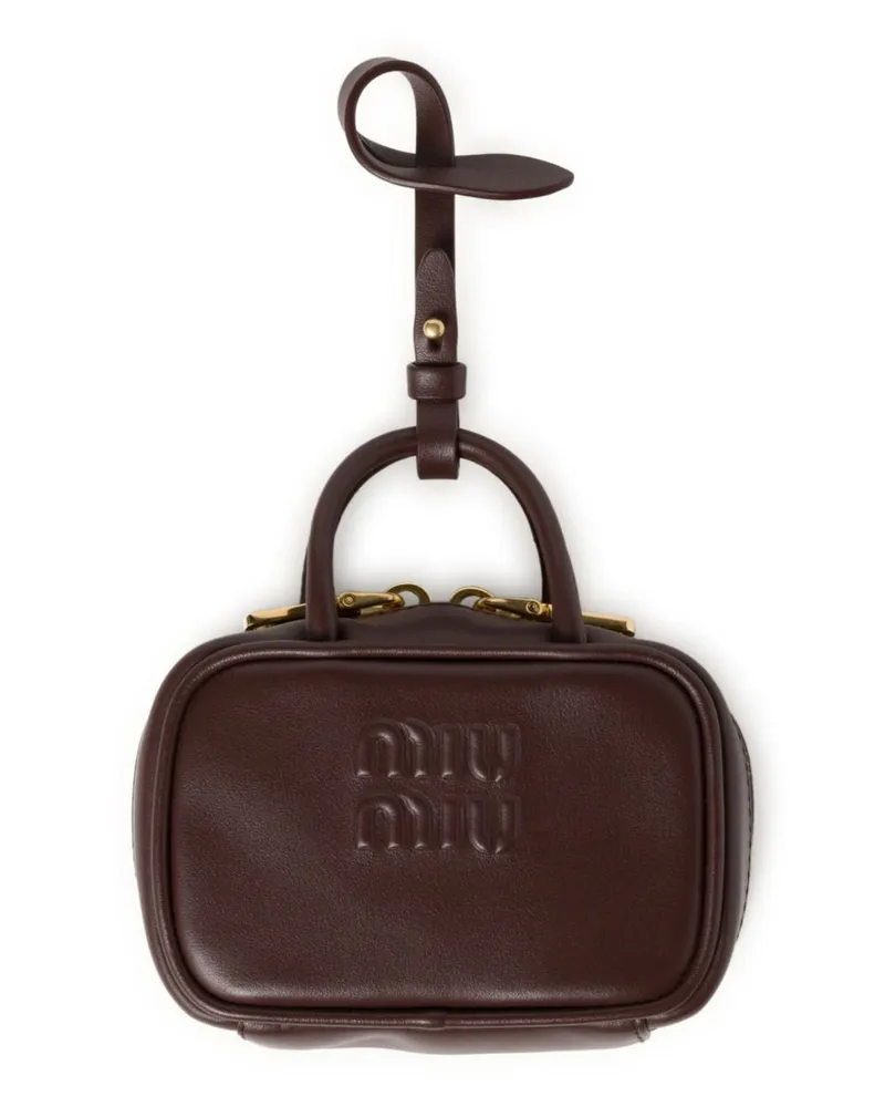 Miu Miu Mini-Tasche aus Leder - F0NBL Brown F0nbl