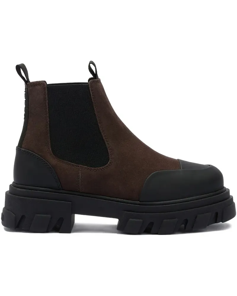 Ganni Stiefel mit Profilsohle - Braun Braun