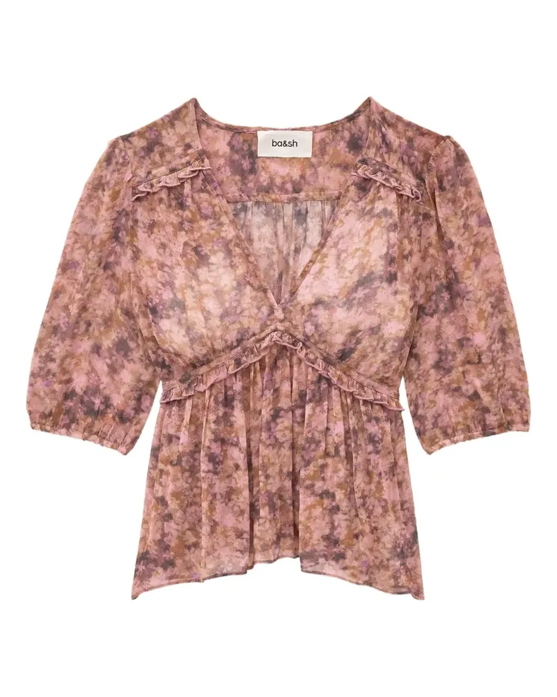 ba&sh Asya floral-print ruffled top - Rosa Rosa
