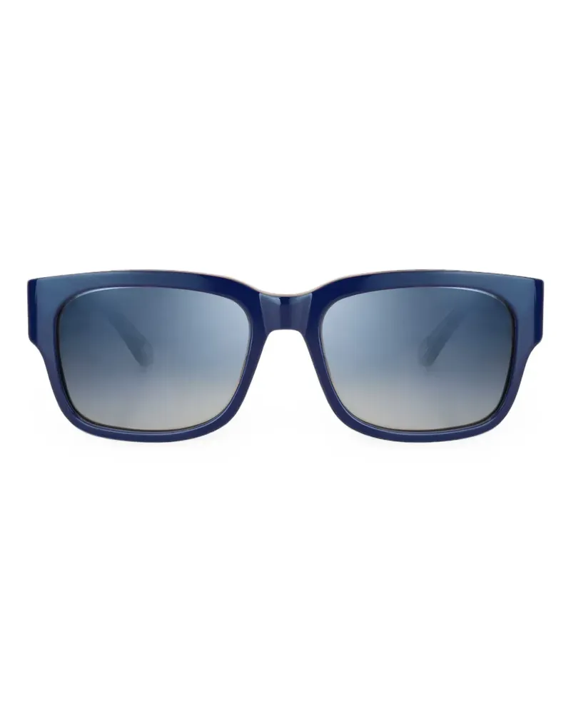 Bugatti Eckige Sonnenbrille mit Logo-Schild - Blau Blau