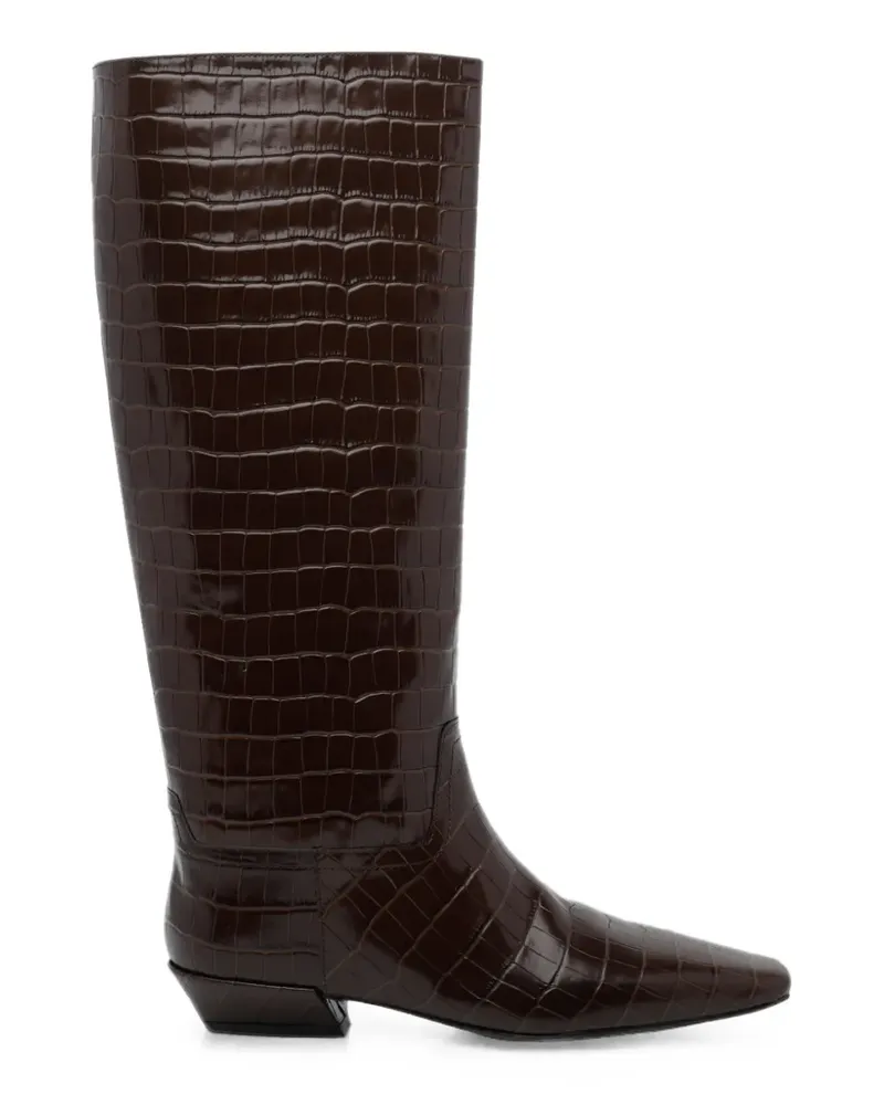Jeffrey Campbell Passo croc-effect knee-high boots - Braun Braun