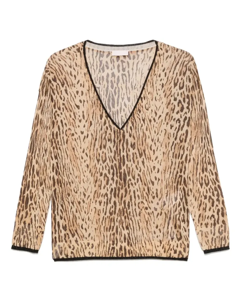 Liu Jo Oberteil aus Leoparden-Jacquard - Braun Braun