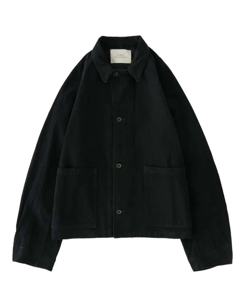 Studio Nicholson Coggan Jeansjacke in Knitteroptik - Schwarz Schwarz