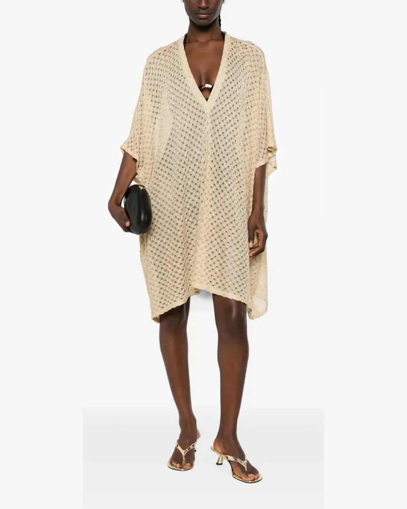 Missoni open-knit V-neck kaftan - Gold Gold