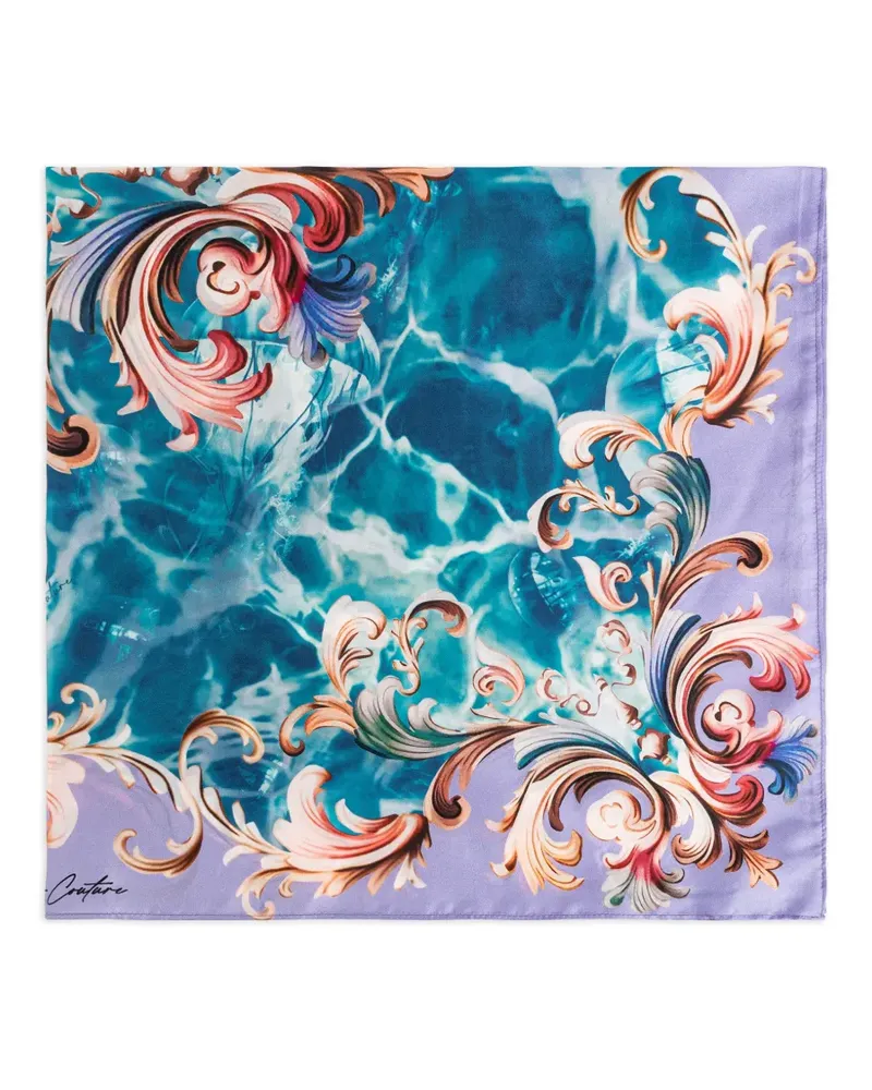 Versace Jeans printed silk scarf - Blau Blau