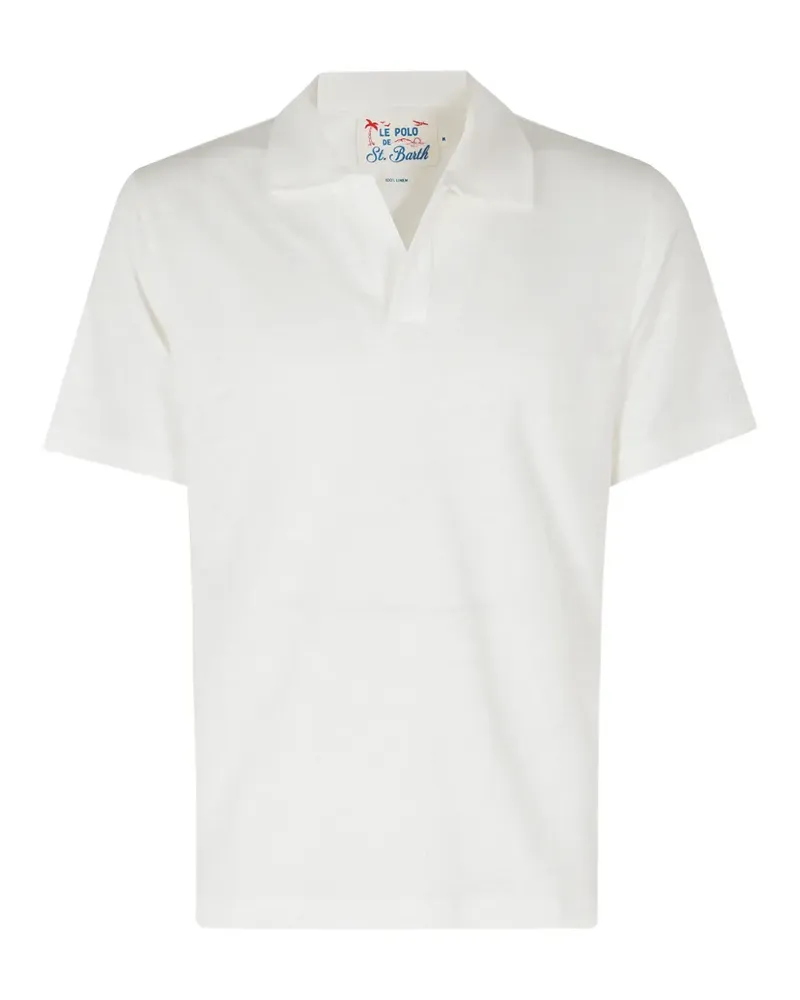 MC2 Saint Barth Fraser V-neck collared T-shirt - Weiß Weiß