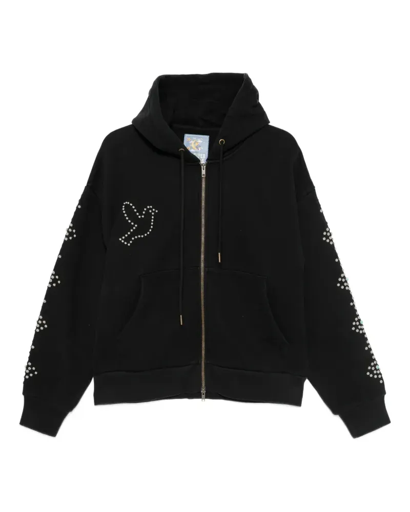 KidSuper Dove & Eye stud-embellished zip-up hoodie - Schwarz Schwarz