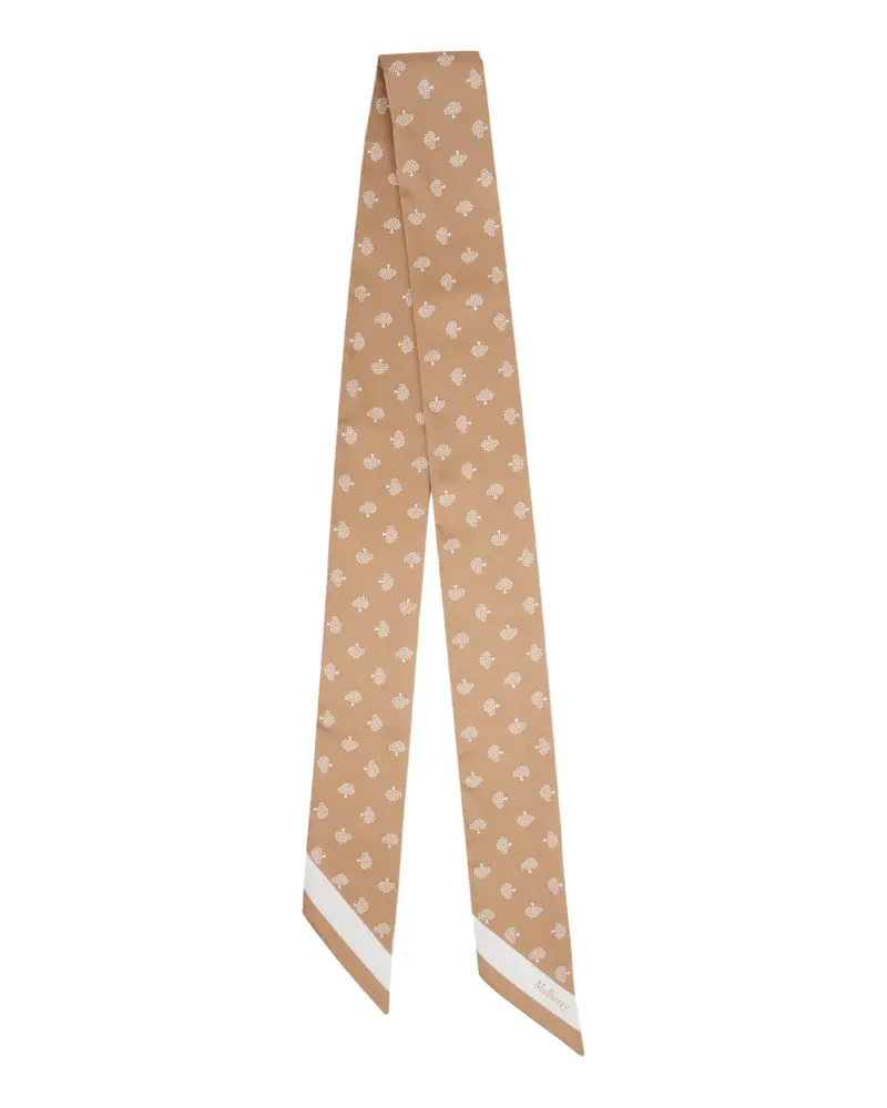 Mulberry Schmaler Schal mit Logo-Print - Nude Nude