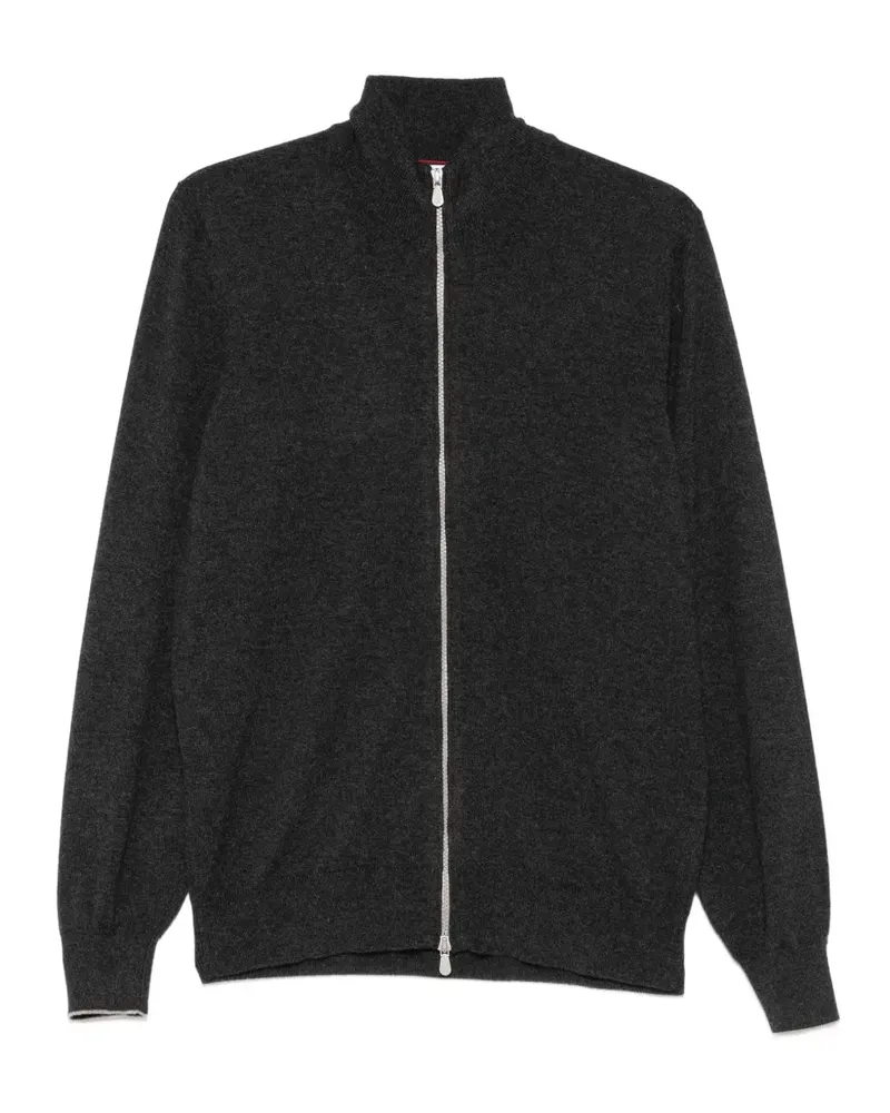 Brunello Cucinelli zip-up high-neck cardigan - Grau Grau