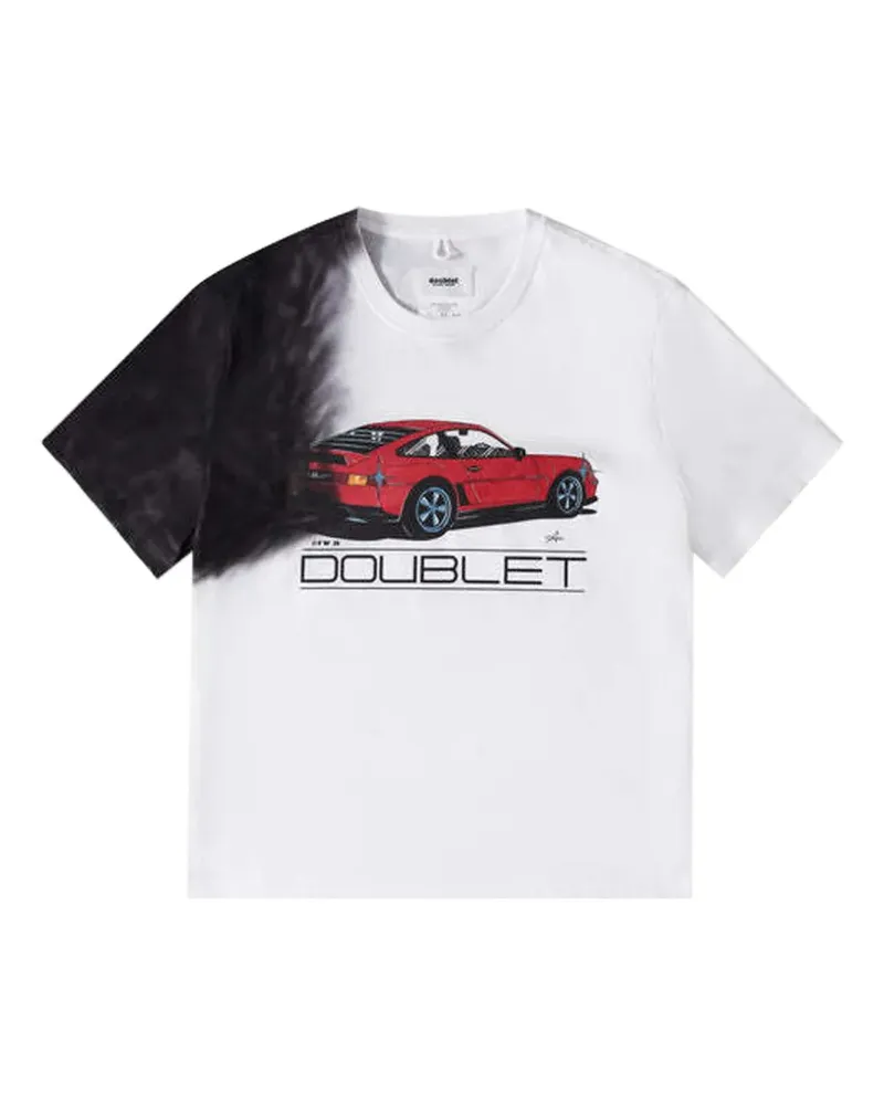 Doublet Exhaust T-Shirt mit grafischem Print - Weiß Weiß