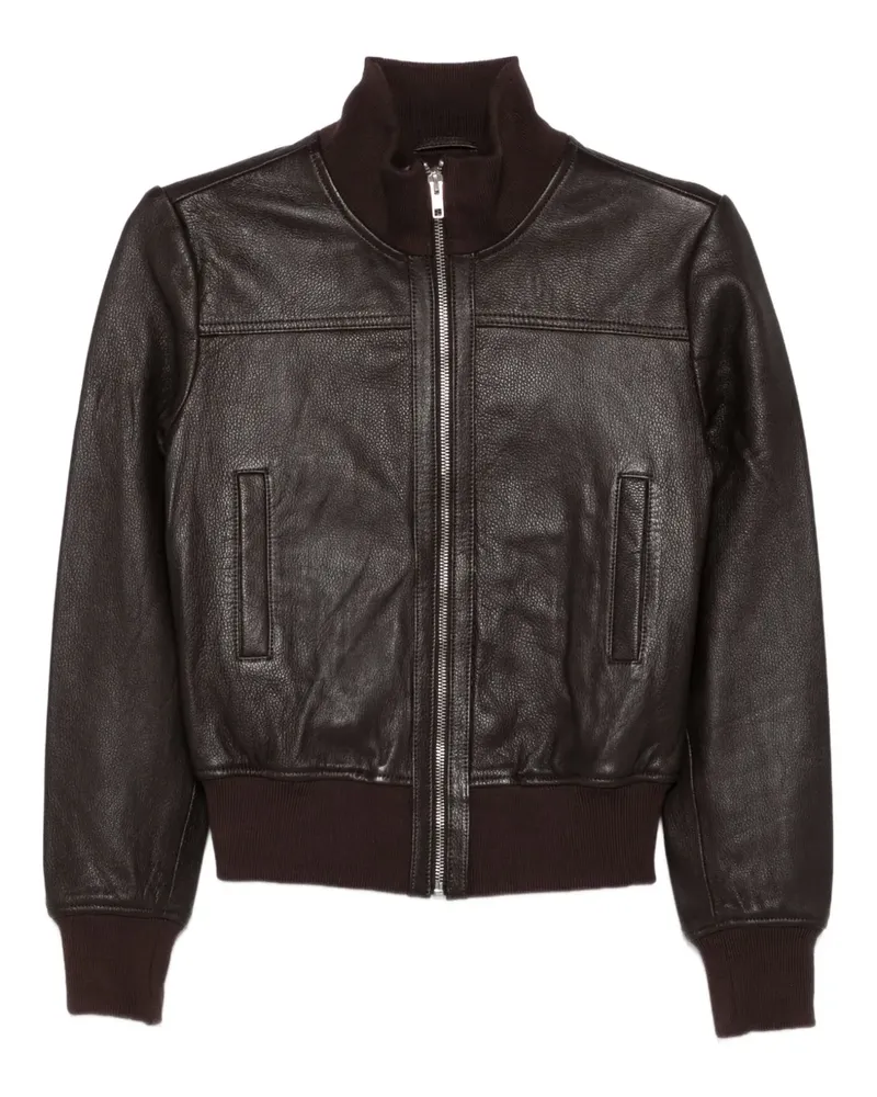 FRANKIE Shop Lederjacke mit Reißverschluss - Braun Braun