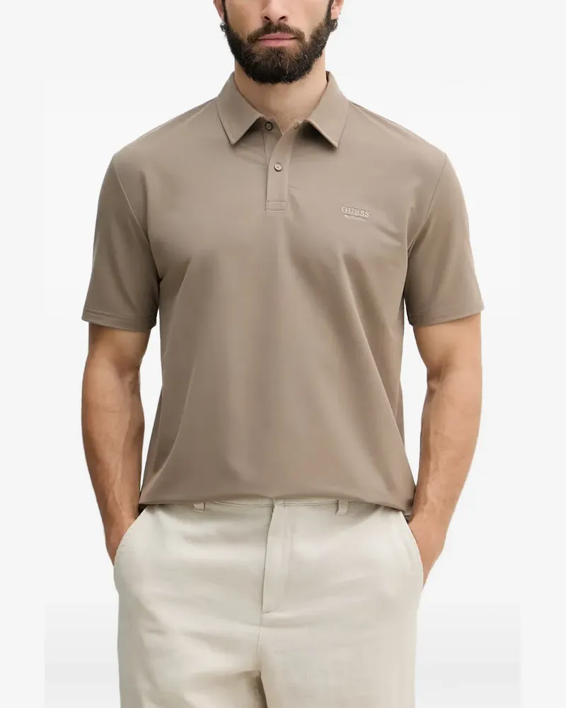 Guess Poloshirt mit Logo-Stickerei - Nude Nude