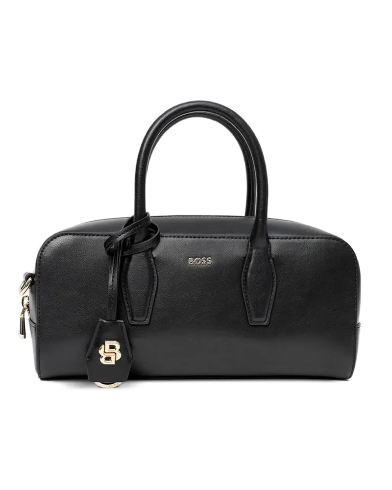 HUGO BOSS logo-plaque leather tote bag - Schwarz Schwarz