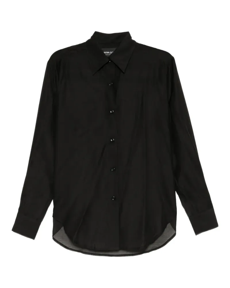 Cynthia Rowley Semi-transparentes Salina Hemd - Schwarz Schwarz