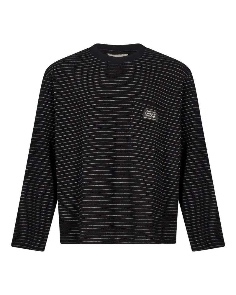 Song For The Mute striped chest-pocket T-shirt - Schwarz Schwarz