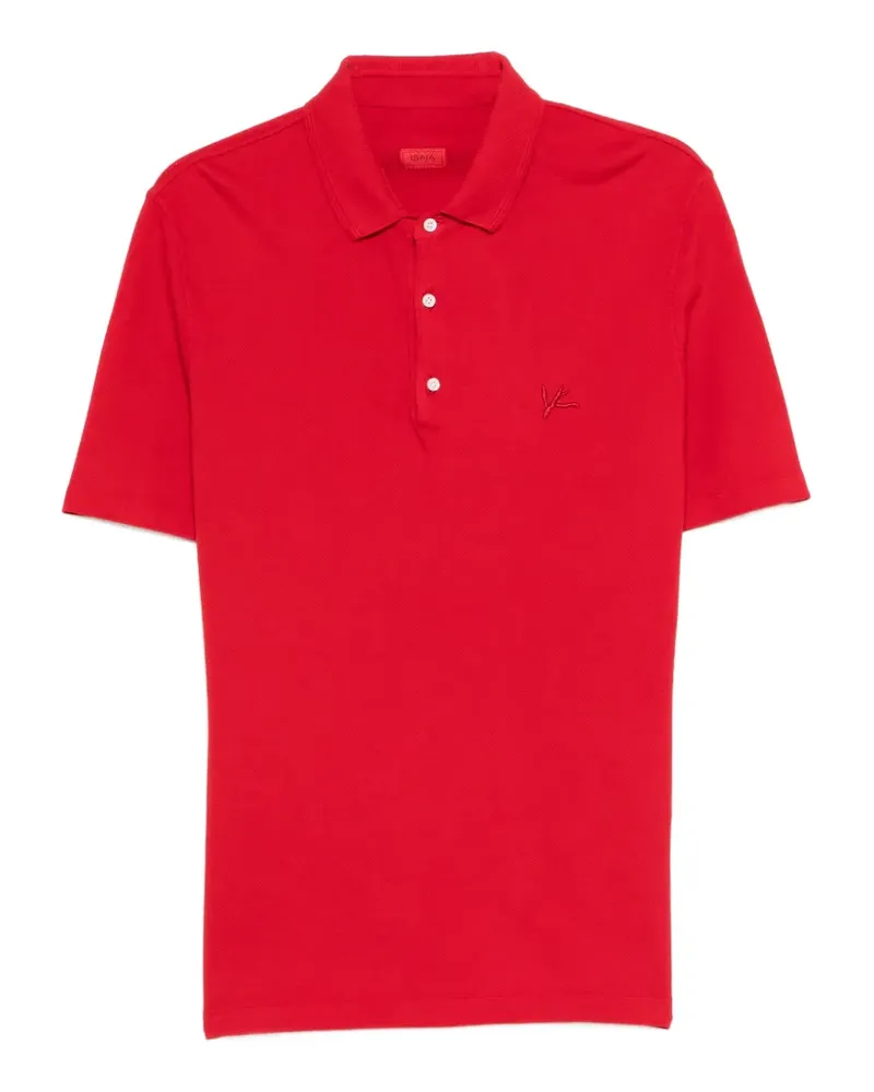 Isaia embroidered-detail polo shirt - Rot Rot