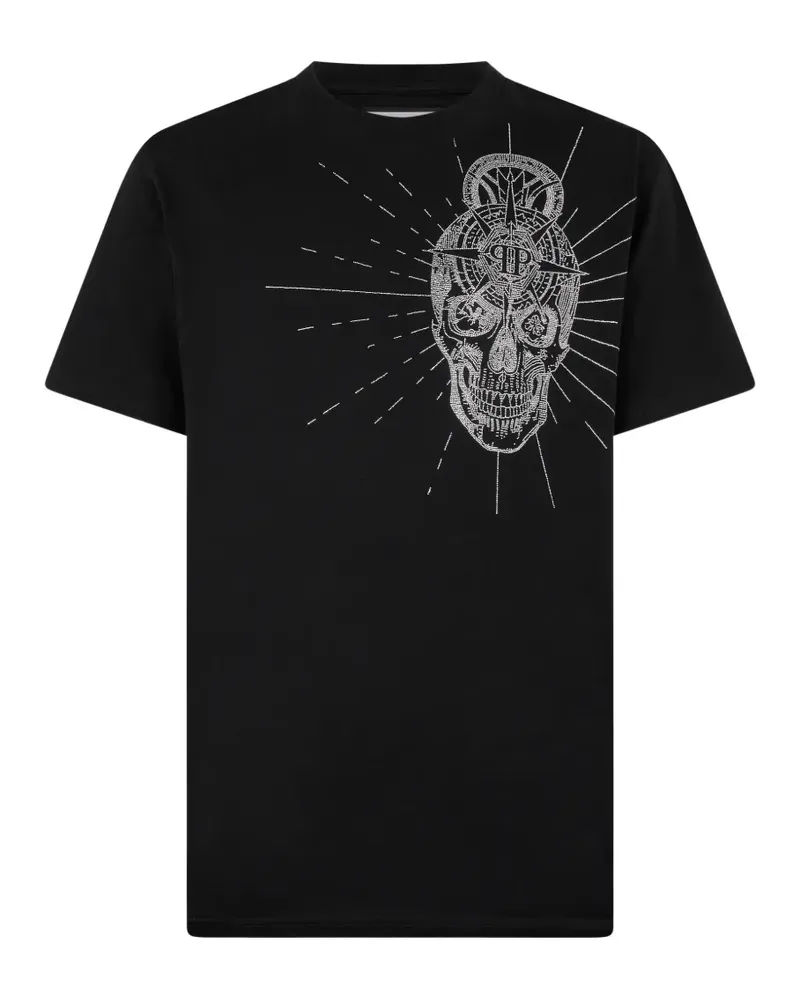 Philipp Plein T-Shirt mit Strass-Totenkopf - Schwarz Schwarz